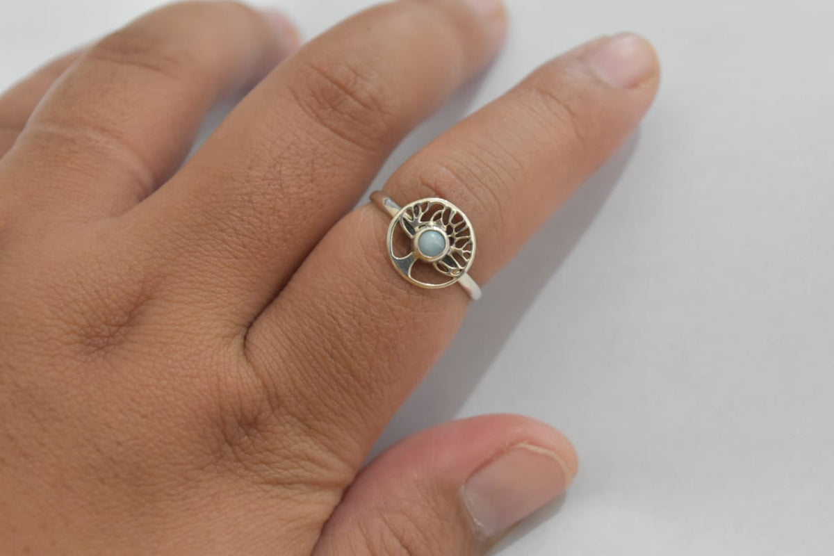 Larimar Ring .925 Sterling Silver