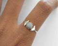 Rainbow Moonstone Ring .925 Sterling Silver
