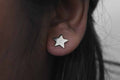 Plain Silver Star Earring .925 Sterling Silver