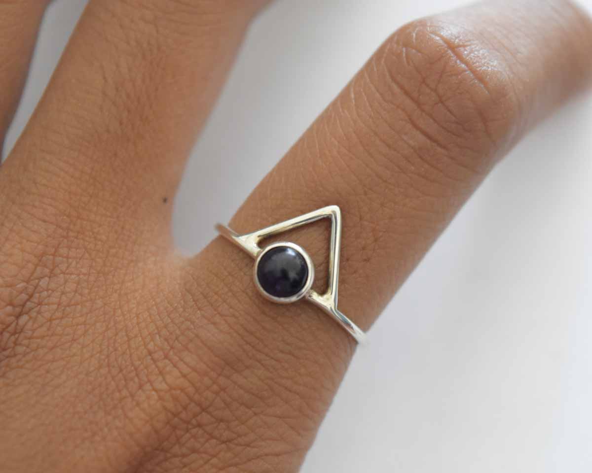 Onyx Ring .935 Sterling Silver