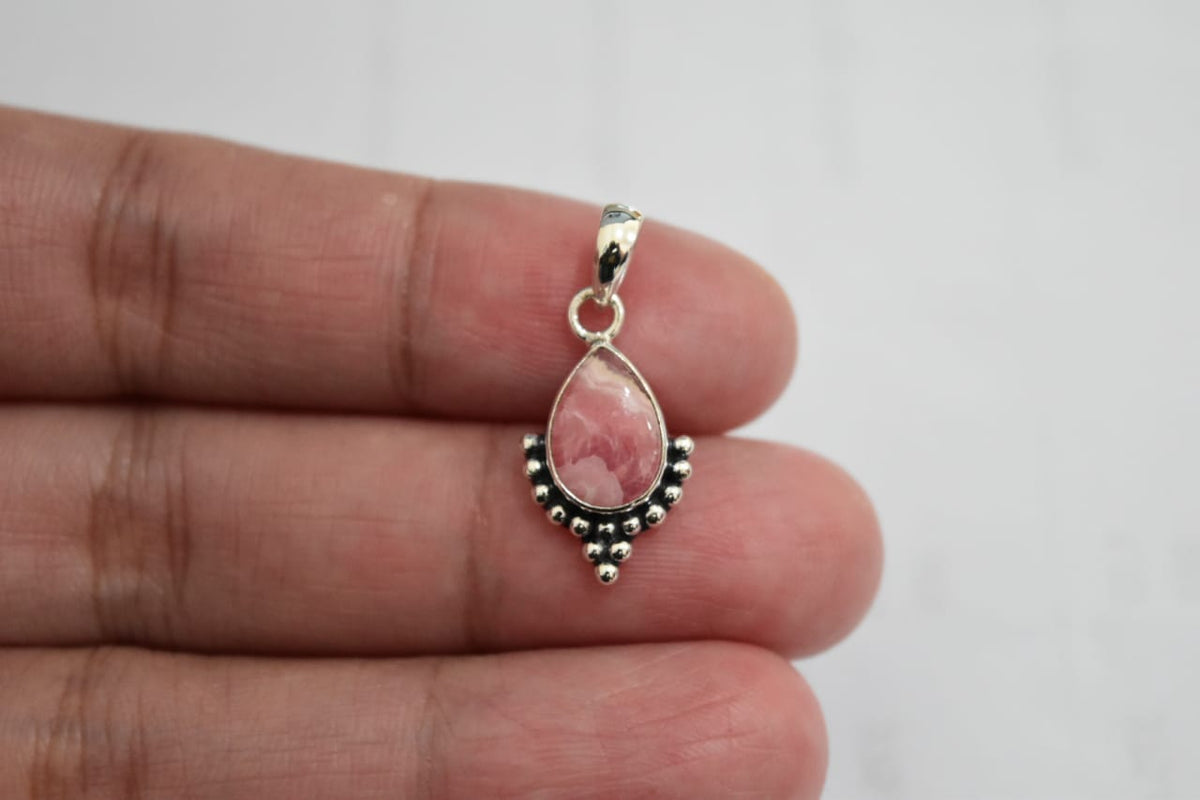 Rhodocrosite Pendant .925 Sterling Silver
