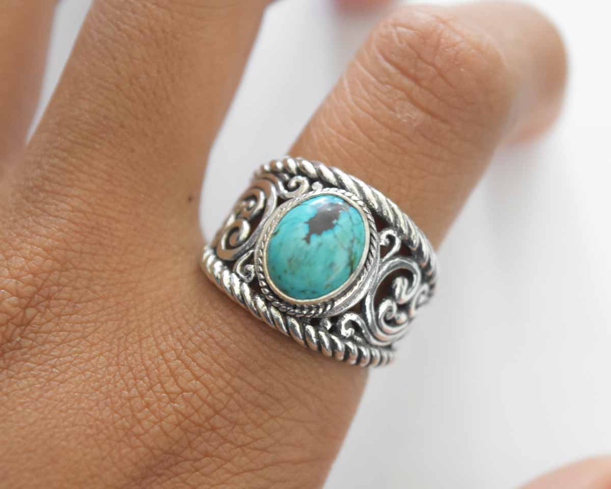 Turquoise Ring .925 Sterling Silver