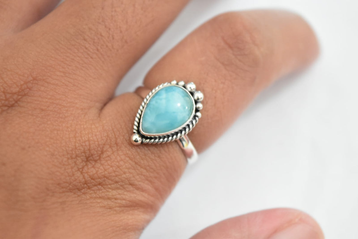 Larimar Ring .925 Sterling Silver