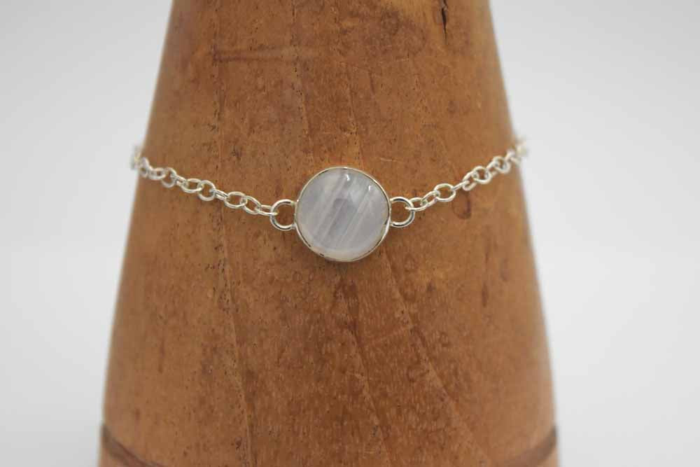 Rainbow Moonstone Bracelet .925 Sterling Silver