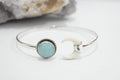 Larimar + Bone Bracelet .925 Sterling Silver