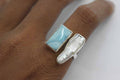 Larimar + Freshwater Pearl Ring .925 Sterling Silver