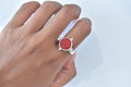 Coral Ring .925 Sterling Silver