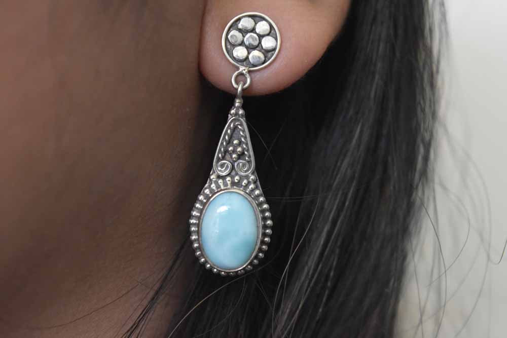 Larimar Earring .925 Sterling Silver