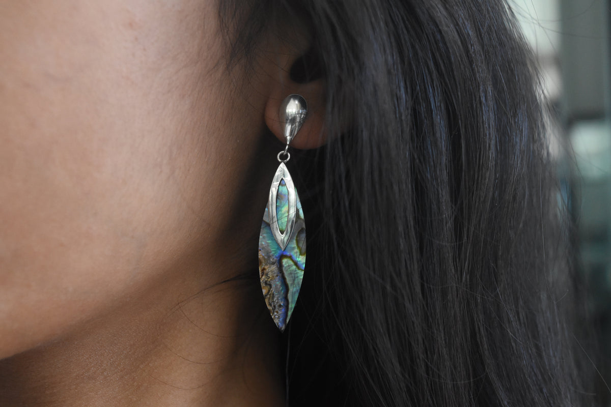 Paua Shell Earring .925 Sterling Silver