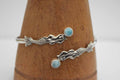 Larimar + Plain Silver Bracelet .925 Sterling Silver