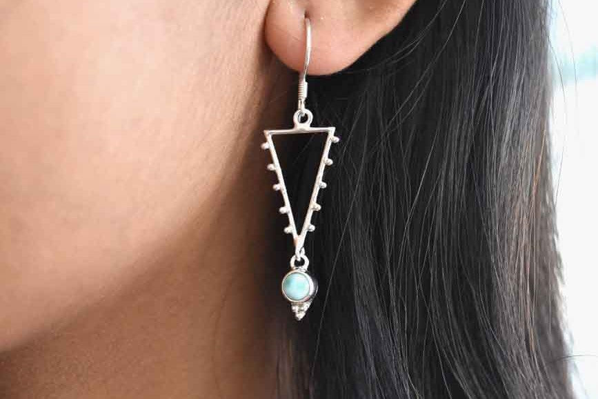 Larimar Earring .925 Sterling Silver