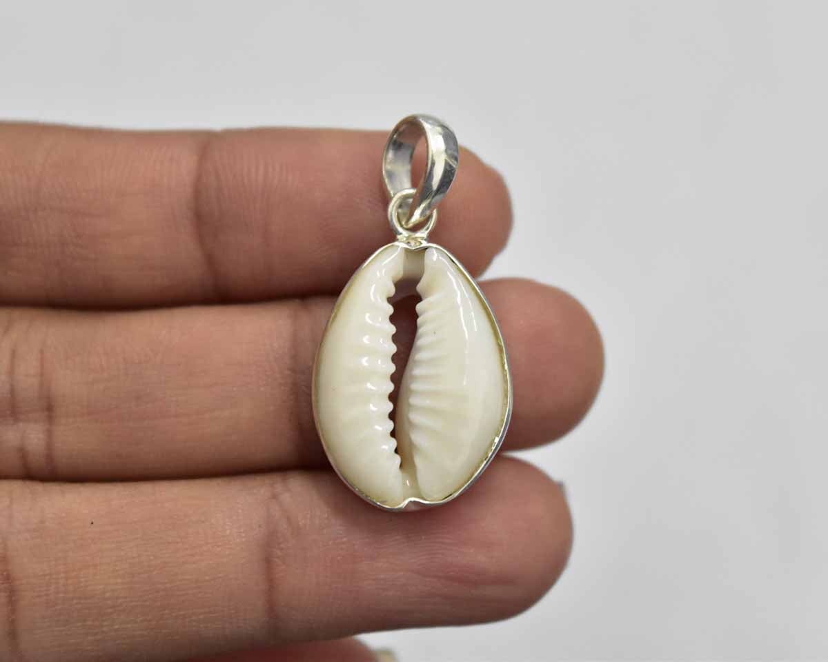 Cowrie Shell Small Pendant .925 Sterling Silver