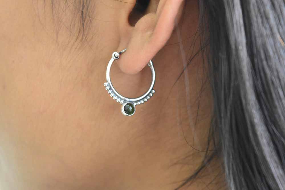 Green Turmaline Earring .925 Sterling Silver