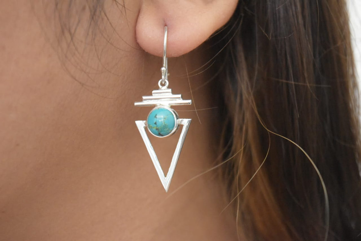 Turquoise Earring .925 Sterling Silver