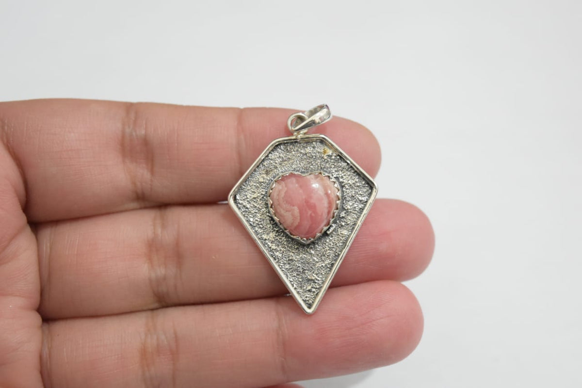 Rhodocrosite Pendant .925 Sterling Silver