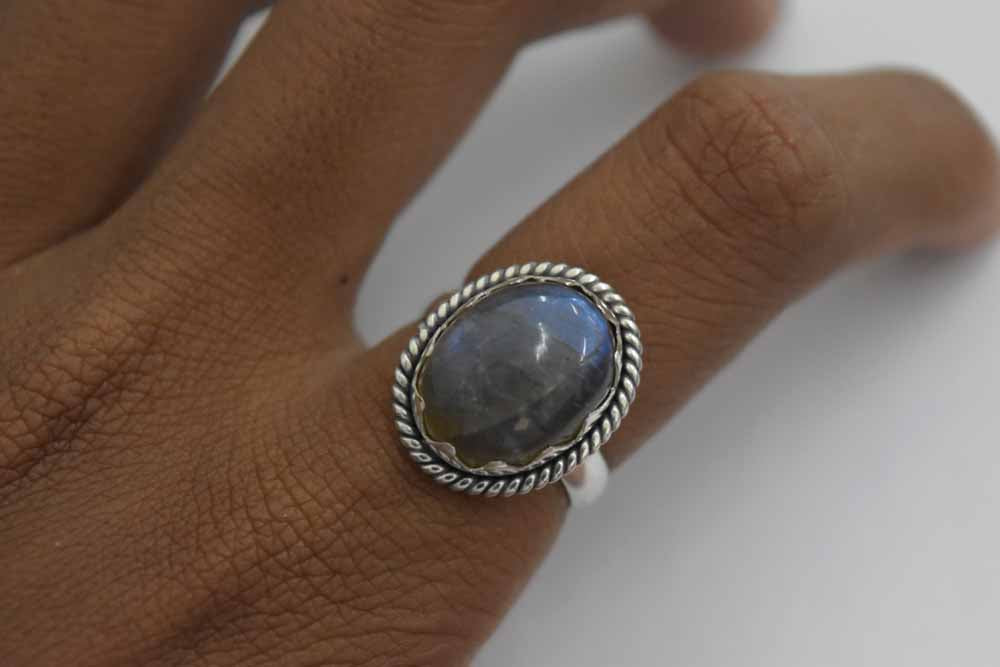 Labradorite Ring .925 Sterling Silver