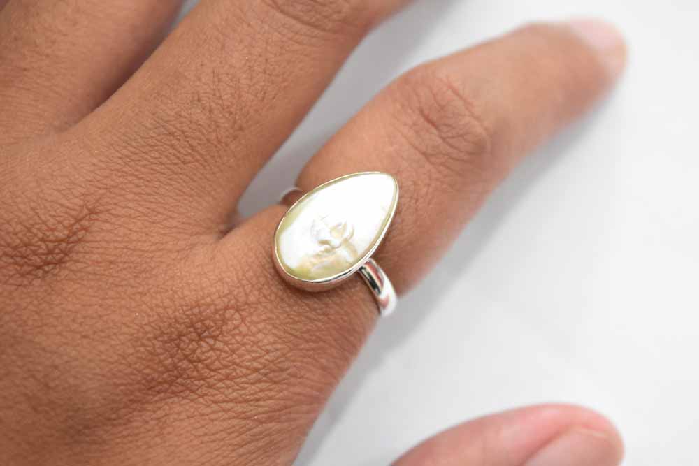 Pearl Biwa Ring .925 Sterling Silver