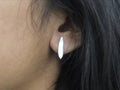 Plain Silver Surfboard Earring .925 Sterling Silver