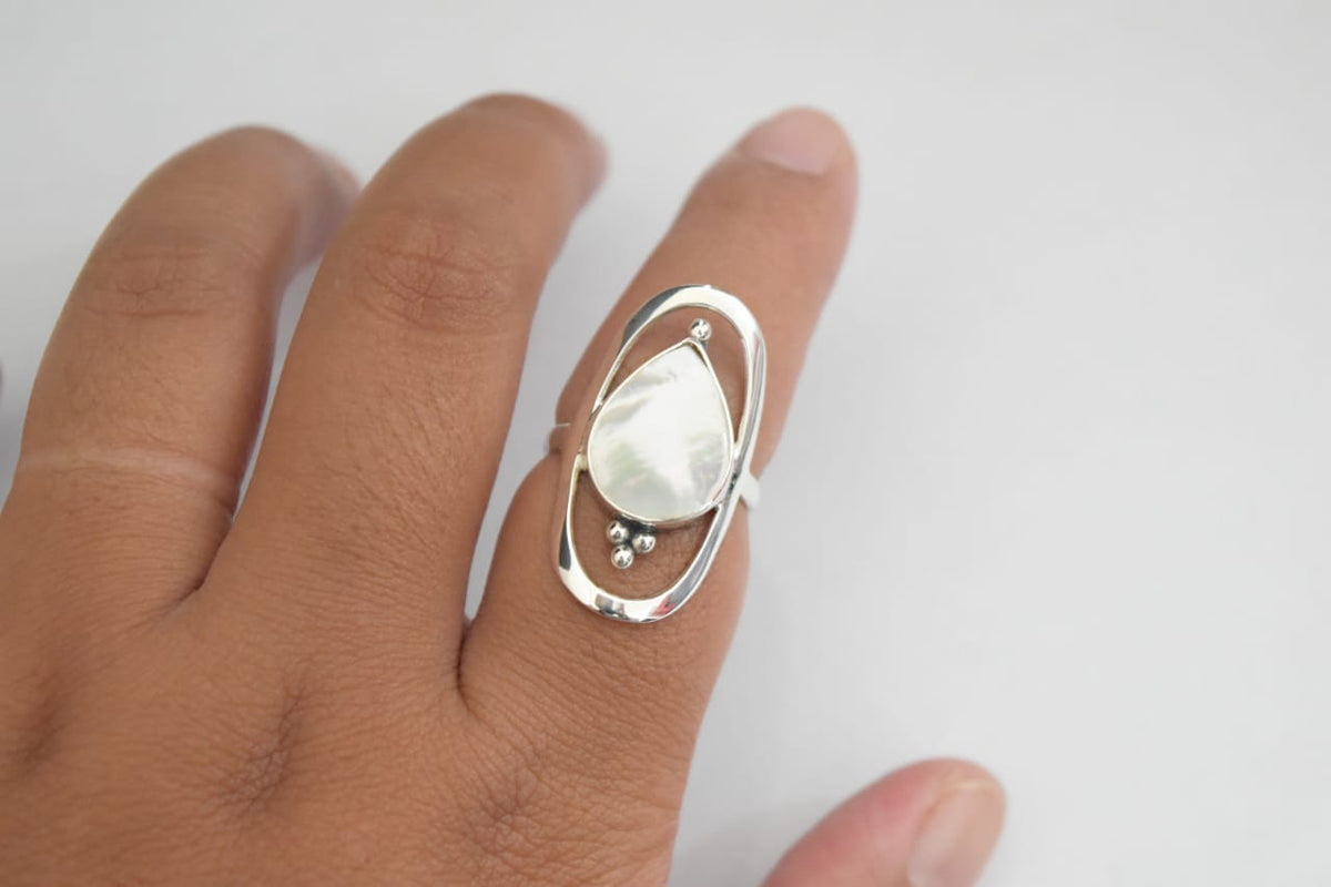 MOP Shell Ring .925 Sterling Silver