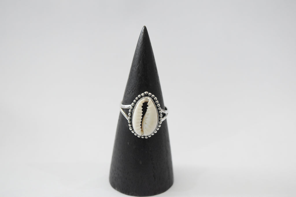 Cowrie Shell Small Ring .925 Sterling Silver