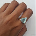 Seaglass Light Blue Ring .925 Sterling Silver
