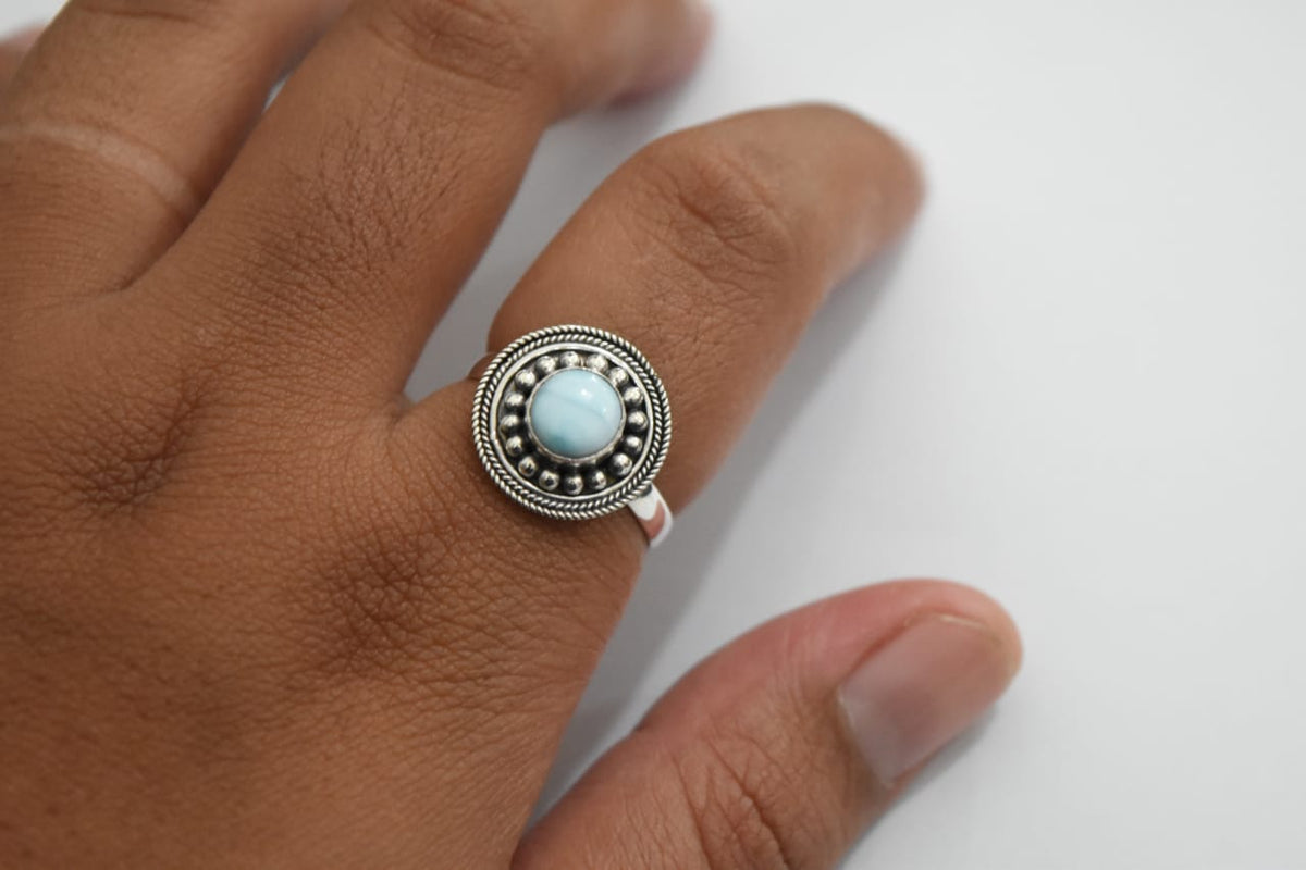 Larimar Ring .925 Sterling Silver