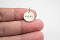Plain Silver Peace Stamp Pendant .925 Sterling Silver