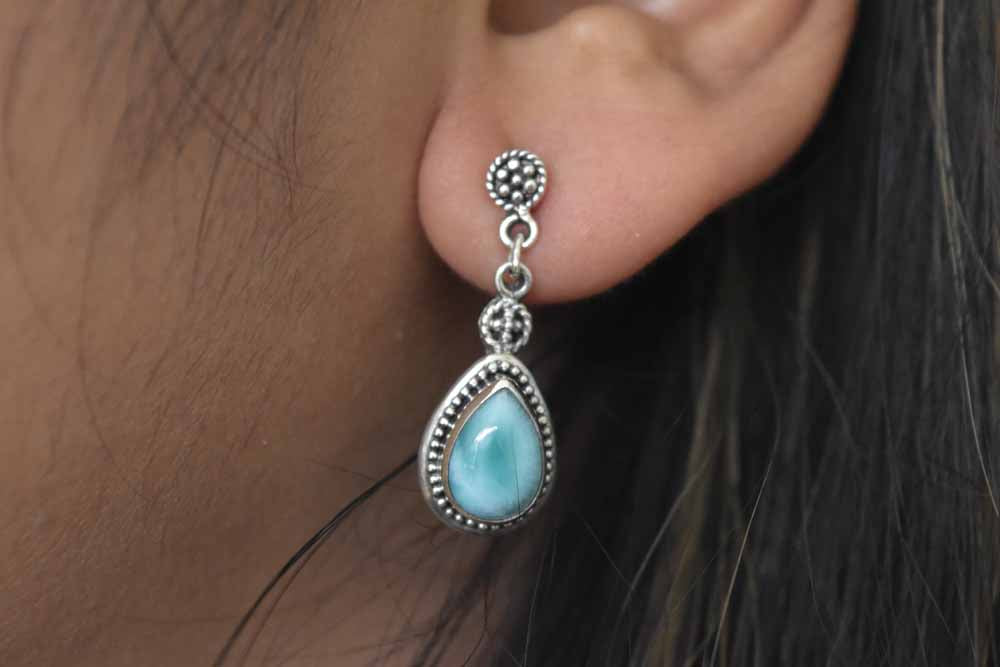 Larimar Earring .925 Sterling Silver