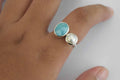 Larimar + Pearl Rings.925 Sterling Silver