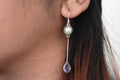 Pearl + Amethyst Earring .925 Sterling Silver