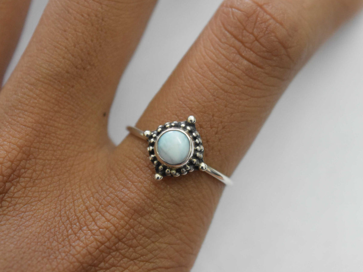 Larimar Ring .925 Sterling Silver