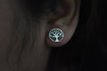 Plain Silver Tree Of Life Earring .925 Sterling Silver