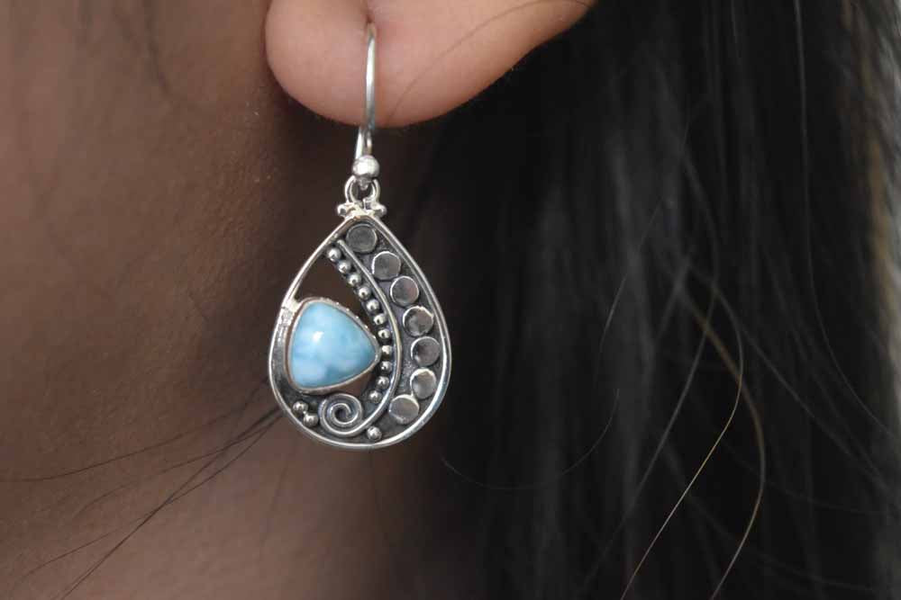 Larimar Earring .925 Sterling Silver
