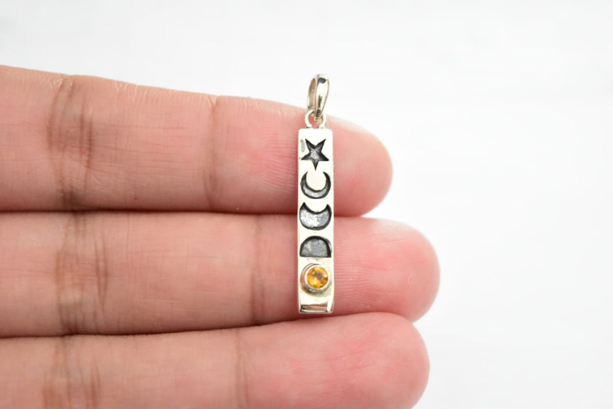 Citrine Pendant .925 Sterling Silver