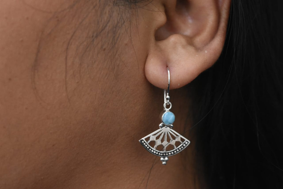 Larimar Earring .925 Sterling Silver