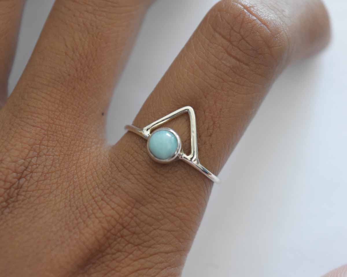 Larimar Ring .925 Sterling Silver