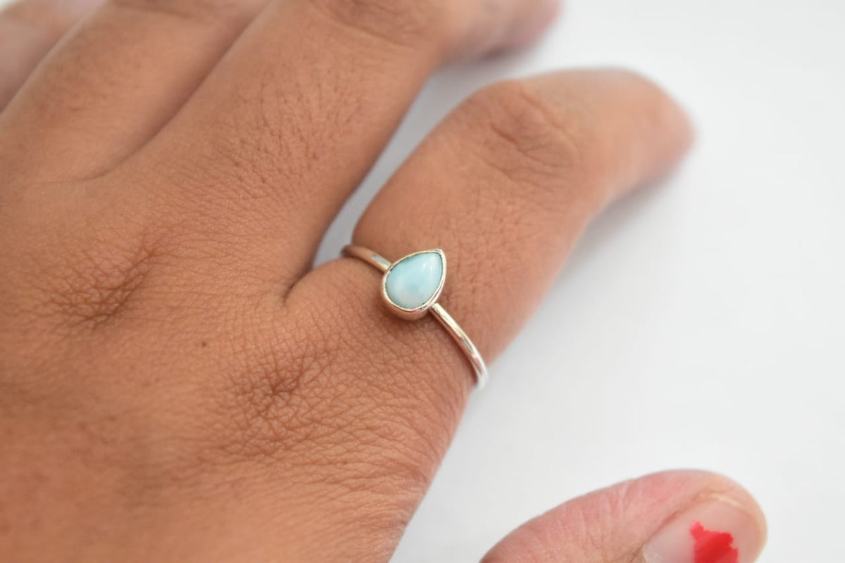 Larimar Ring .925 Sterling Silver