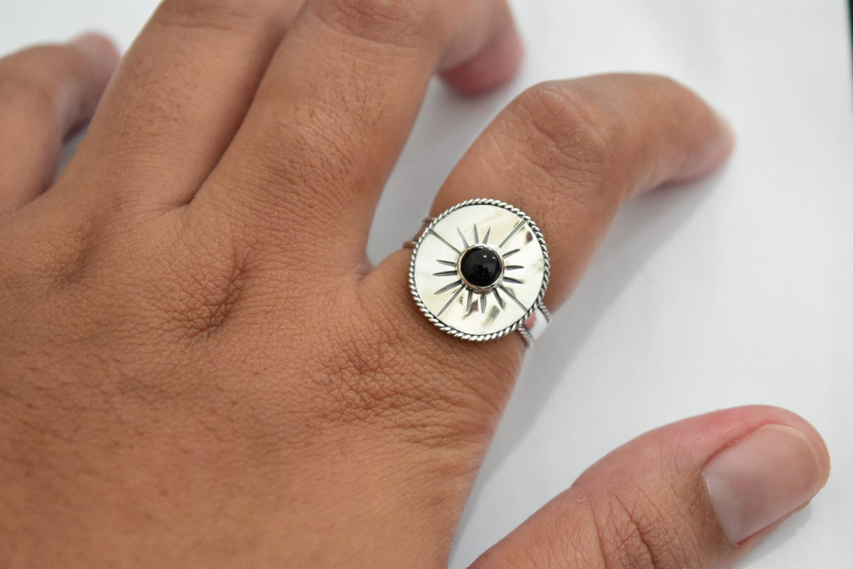 Onyx Ring .925 Sterling Silver
