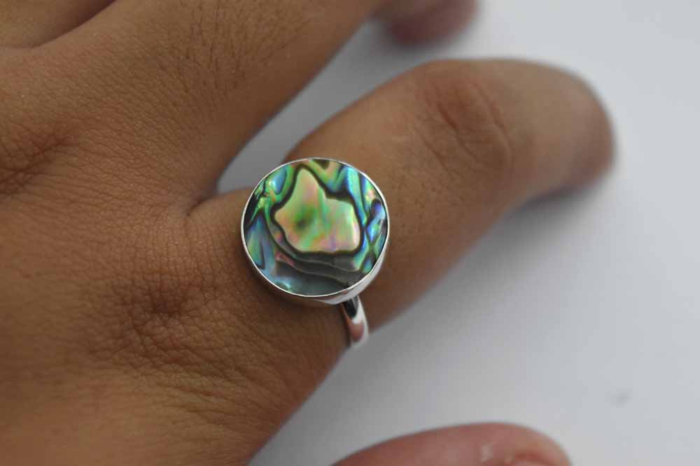 Paua Shell Ring .925 Sterling Silver