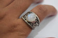 Rainbow Moonstone Ring .925 Sterling Silver