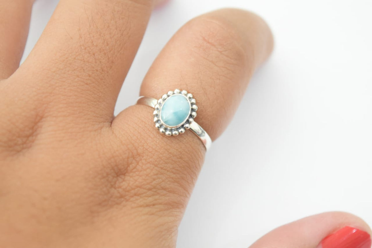 Larimar Ring .925 Sterling Silver