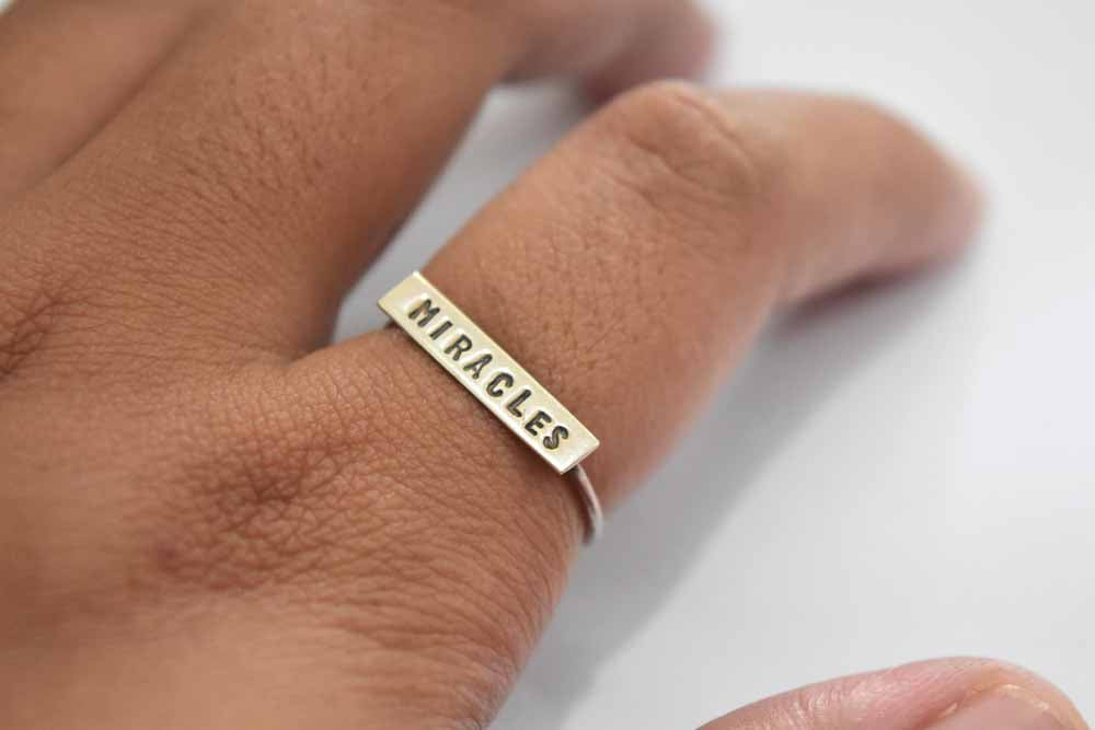 Crafted Miracles Stamp Ring .925 Sterling Silver