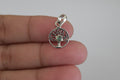 Plain Silver Tree Of Life Green Turmalin Pendant .925 Sterling Silver