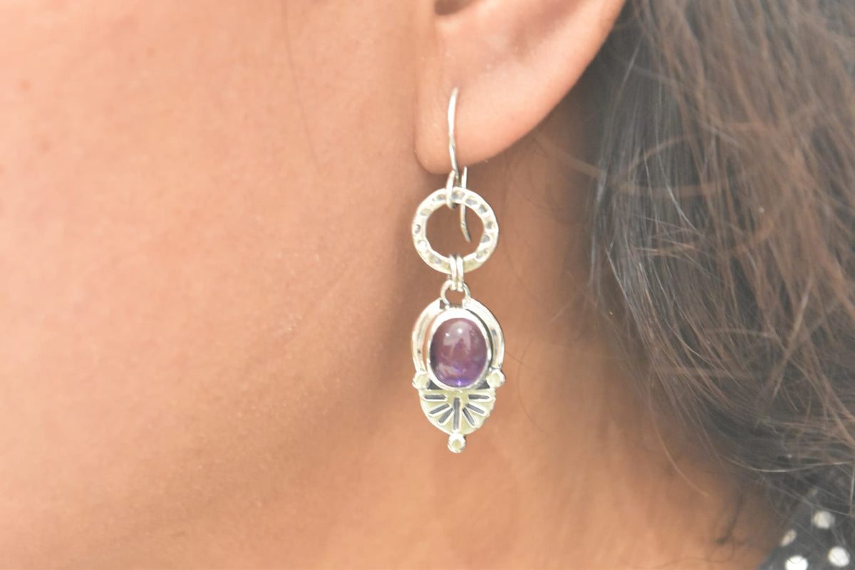 Amethyst Earring .925 Sterling Silver