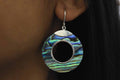 Paua Shell Big Earring .925 Sterling Silver