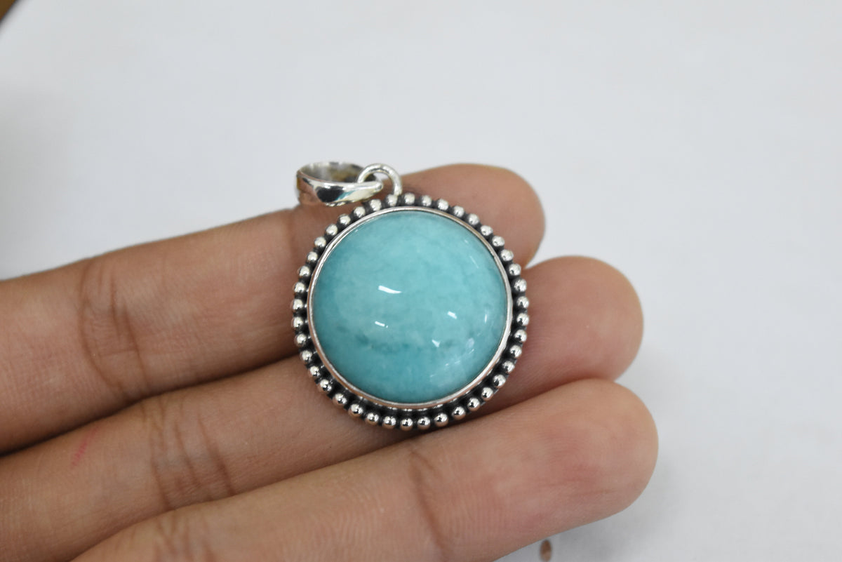 Amazonite Pendant .925 Sterling Silver