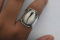 Cowrie Shell Ring .925 Sterling Silver