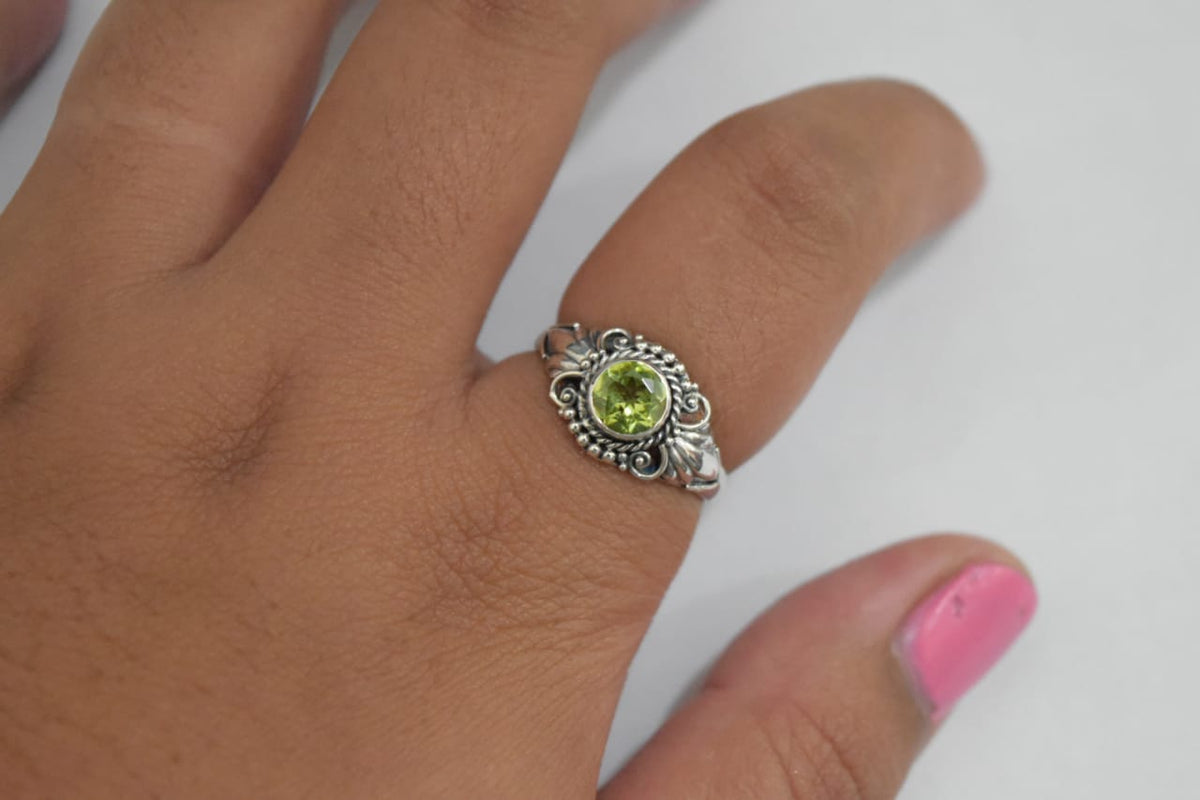 Peridot Ring .925 Sterling Silver